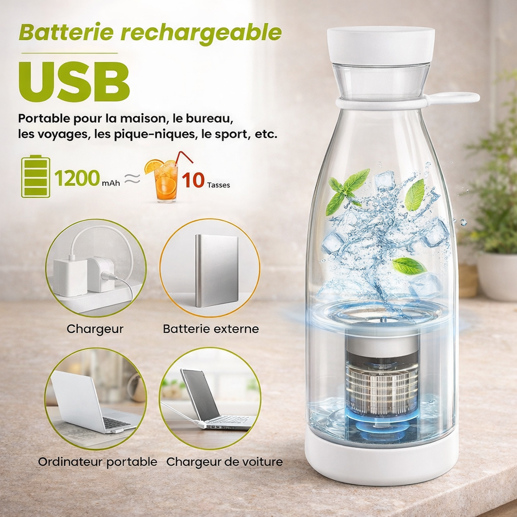 FreshMix™ Portable – Le blender portable sans fil pour des jus frais partout