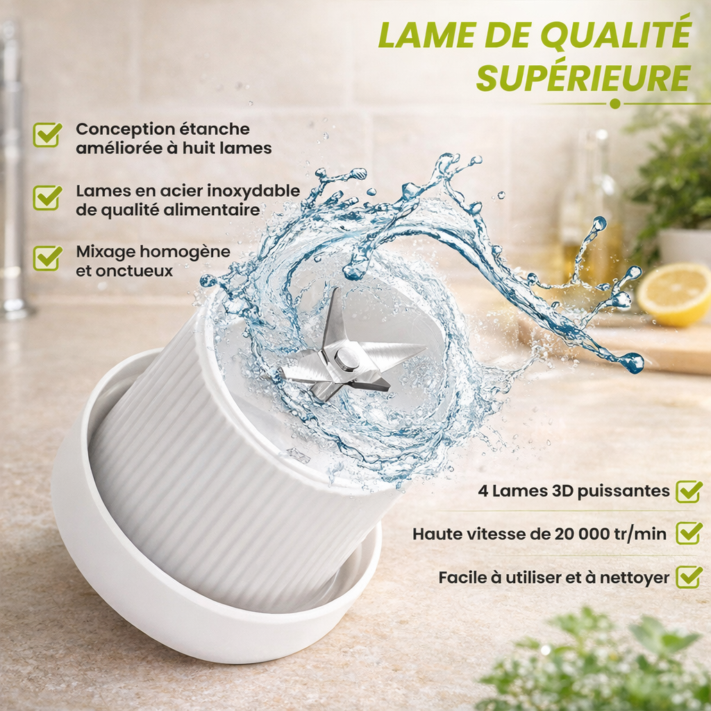 FreshMix™ Portable – Le blender portable sans fil pour des jus frais partout